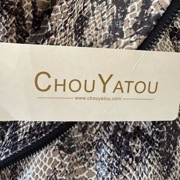 chouyatou Women's Studded Perfect Fit Faux Leather Moto Biker Jacket SZ L - Picture 10 of 14